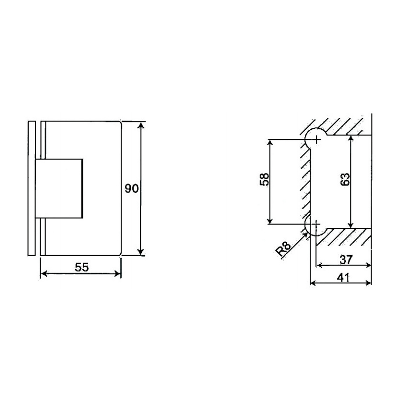 ESH-215-Charnières de porte de douche
