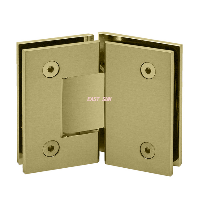 Charnière de porte de douche verre à verre doré à 135 degrés pour verre 1/2″ – 3/8″,