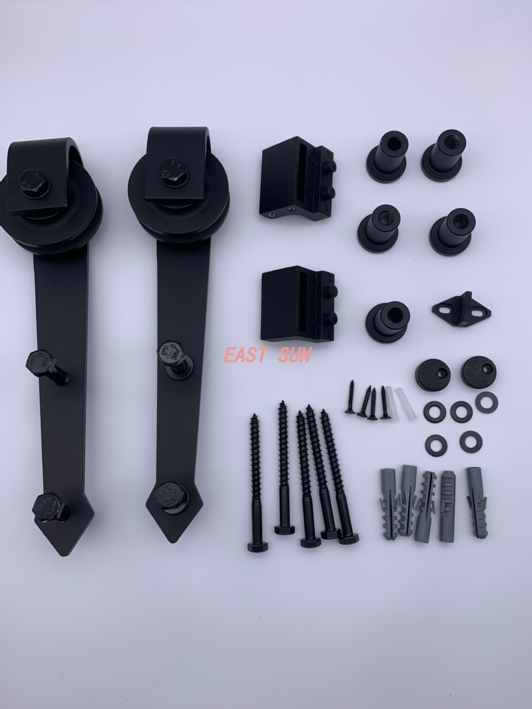 Kit de quincaillerie pour porte de grange à double rail standard coulissante classique vintage Arrow